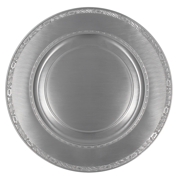 Tinnen schaal met sierrand