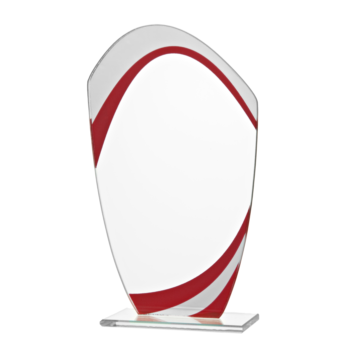 Glas trofee rood - transparant