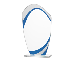 Glas trofee blauw - transparant