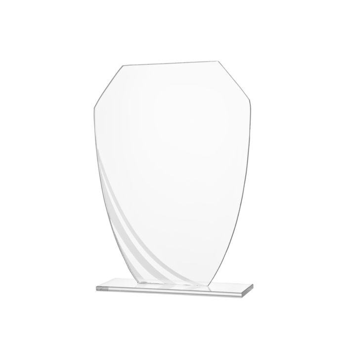 Glas trofee met sierlijnen