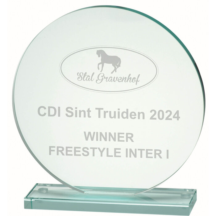 Glazen standaard trofee