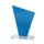 Glazen trofee met blauw en Transparant
