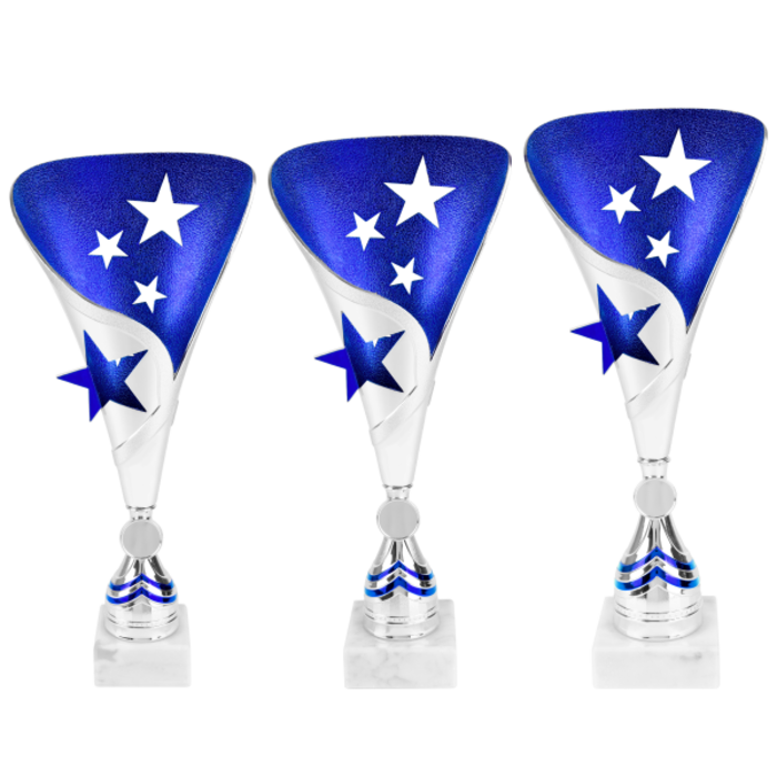 Trofee "Star"zilver-blauw