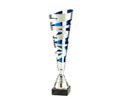 Beker metaal Zilver/blauw