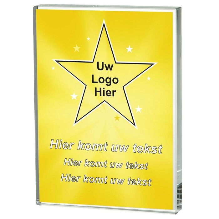 Glas trofee  UV  bedrukking