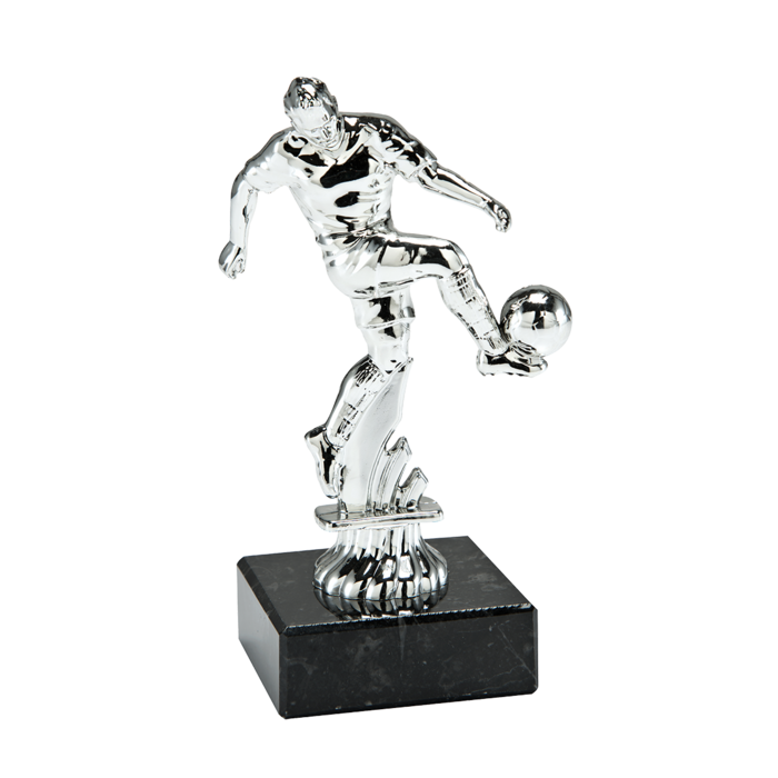 Voetbal figuur op marmer voet