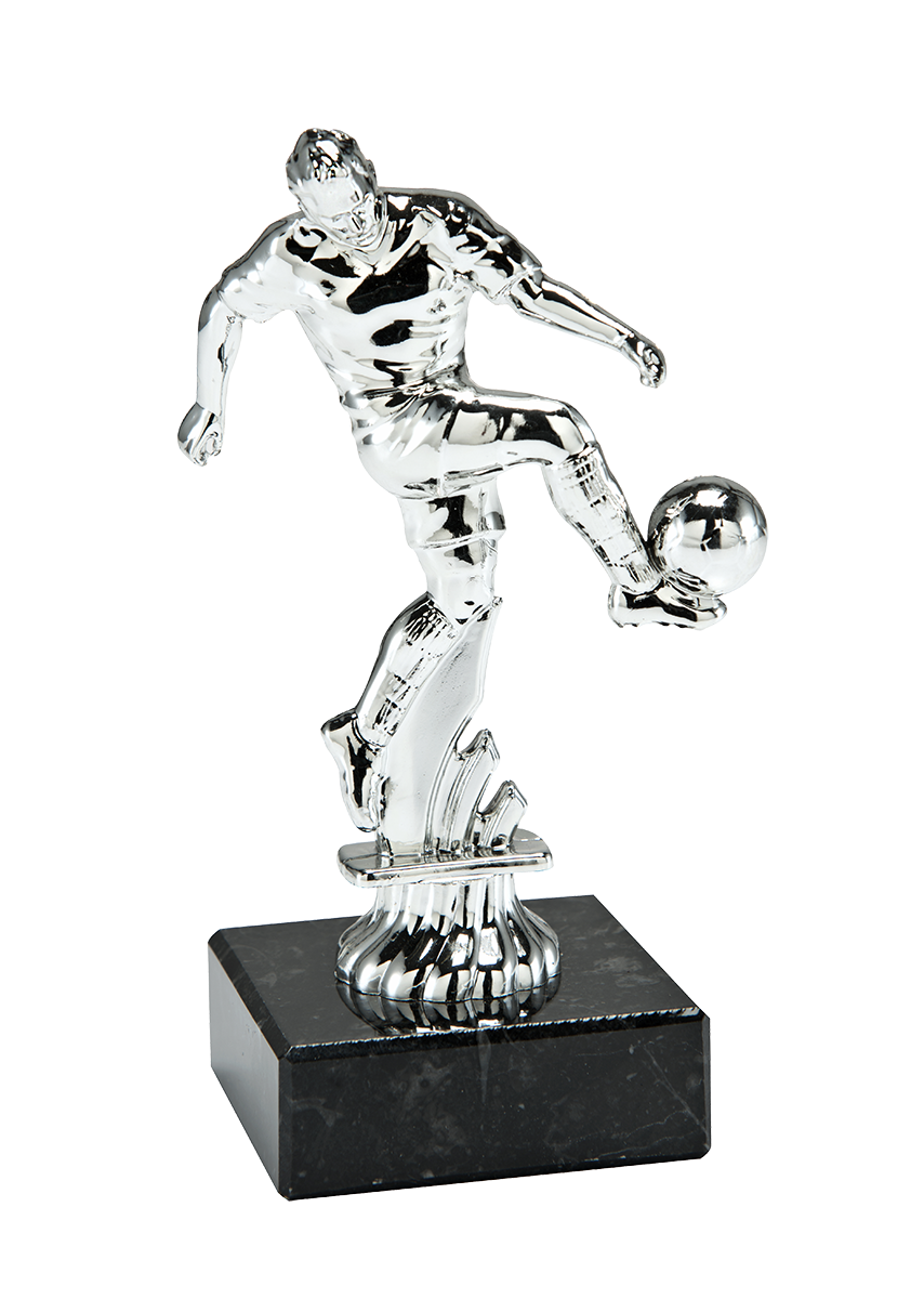 Voetbal figuur op marmer voet