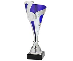 Trofee zilver - blauw