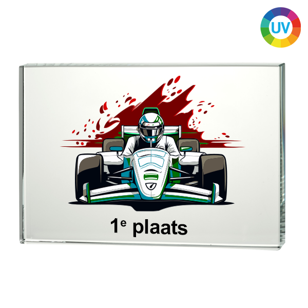 Glas trofee  UV  bedrukking