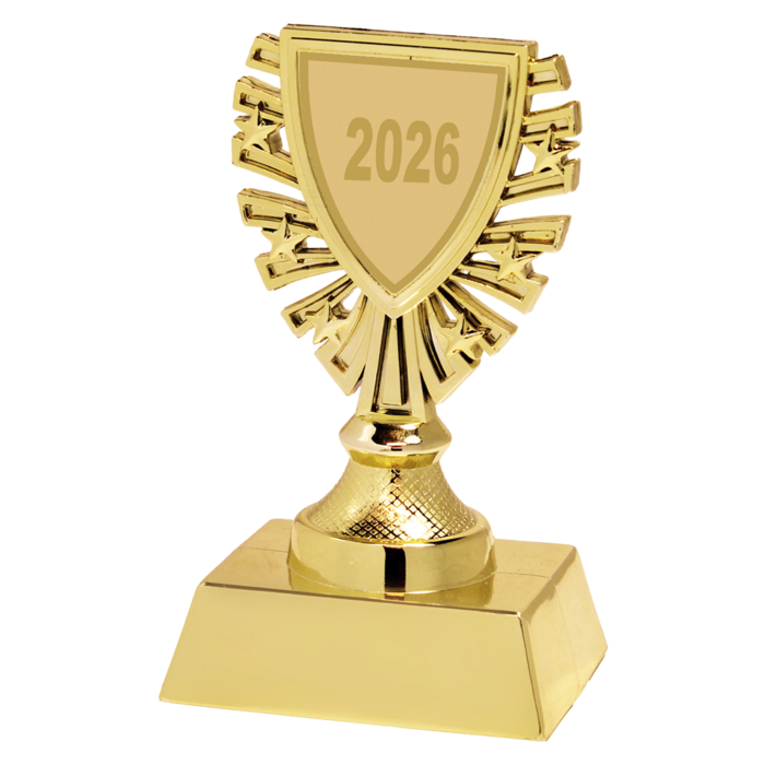 Trofee Goud, zilver en brons met schildje