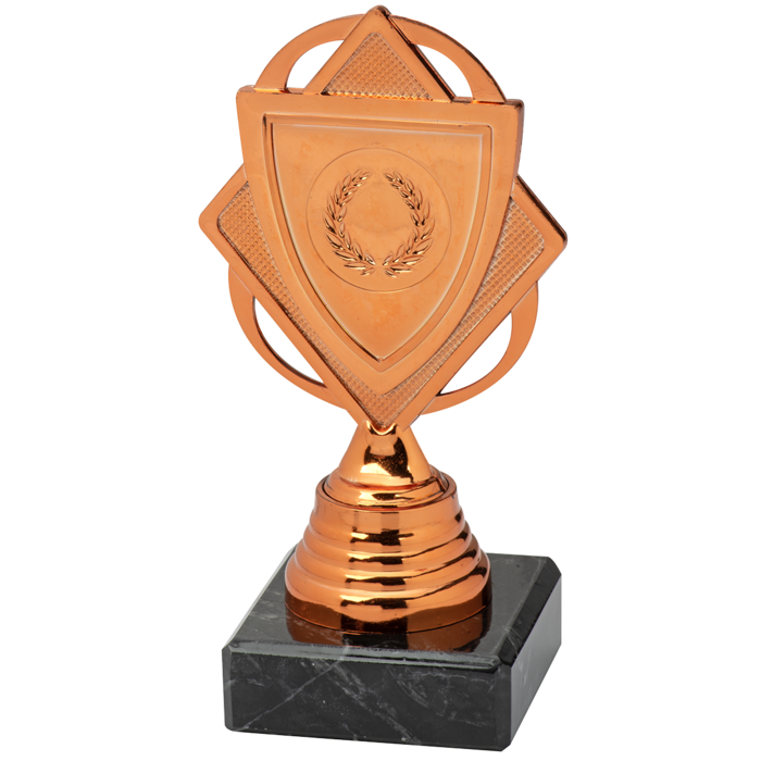 Trofee Goud, zilver en brons met schildje