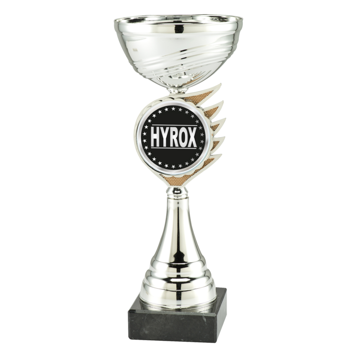 Hyrox trofee met full colour disc - zilver