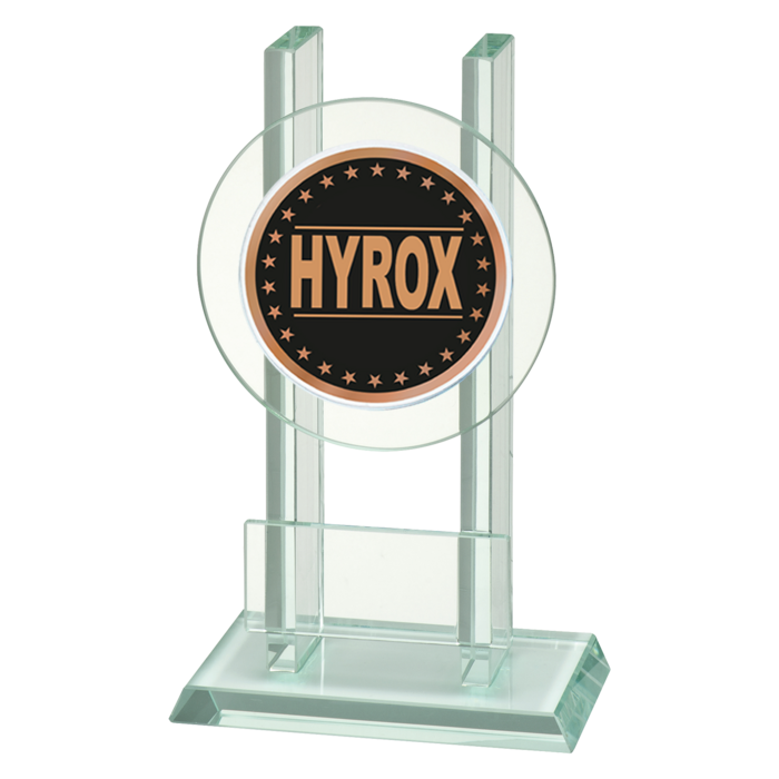 Hyrox Glazen Trofee – Luxe Glas Award in 3 Hoogtes