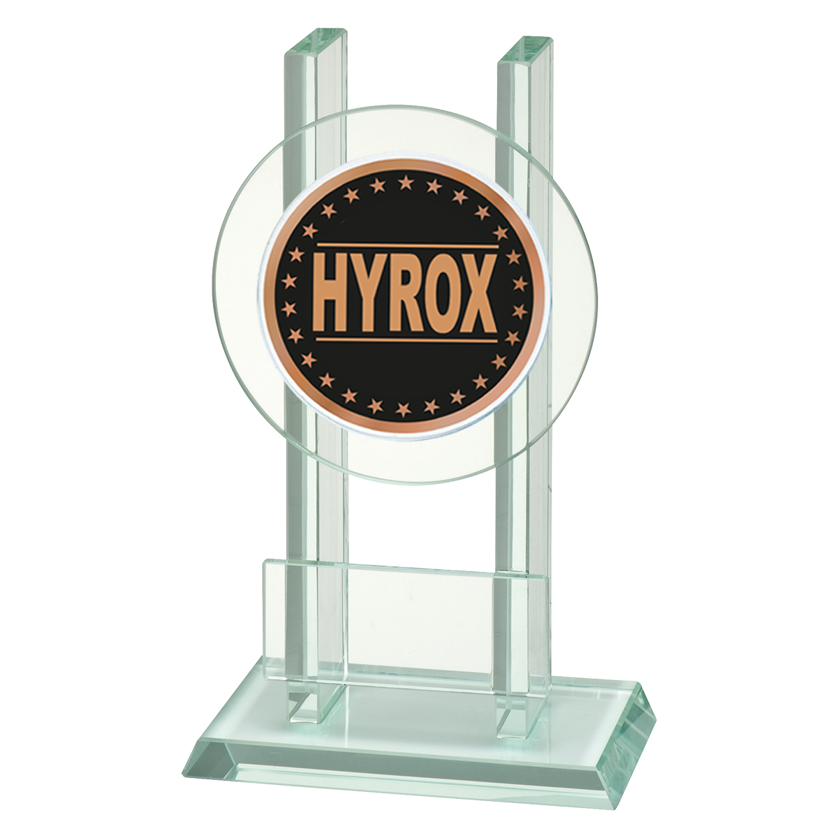 Hyrox Glazen Trofee – Luxe Glas Award in 3 Hoogtes