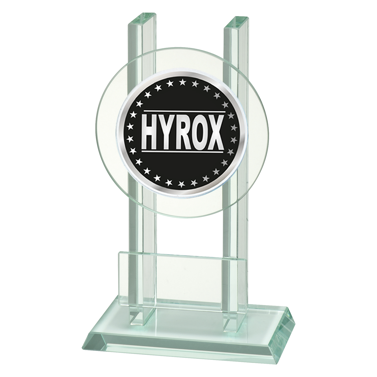 Hyrox Glazen Trofee – Luxe Glas Award in 3 Hoogtes
