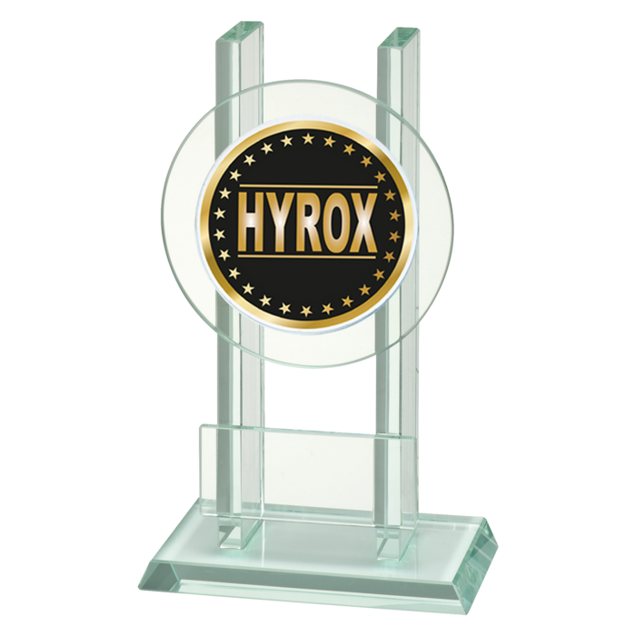 Hyrox Glazen Trofee – Luxe Glas Award in 3 Hoogtes