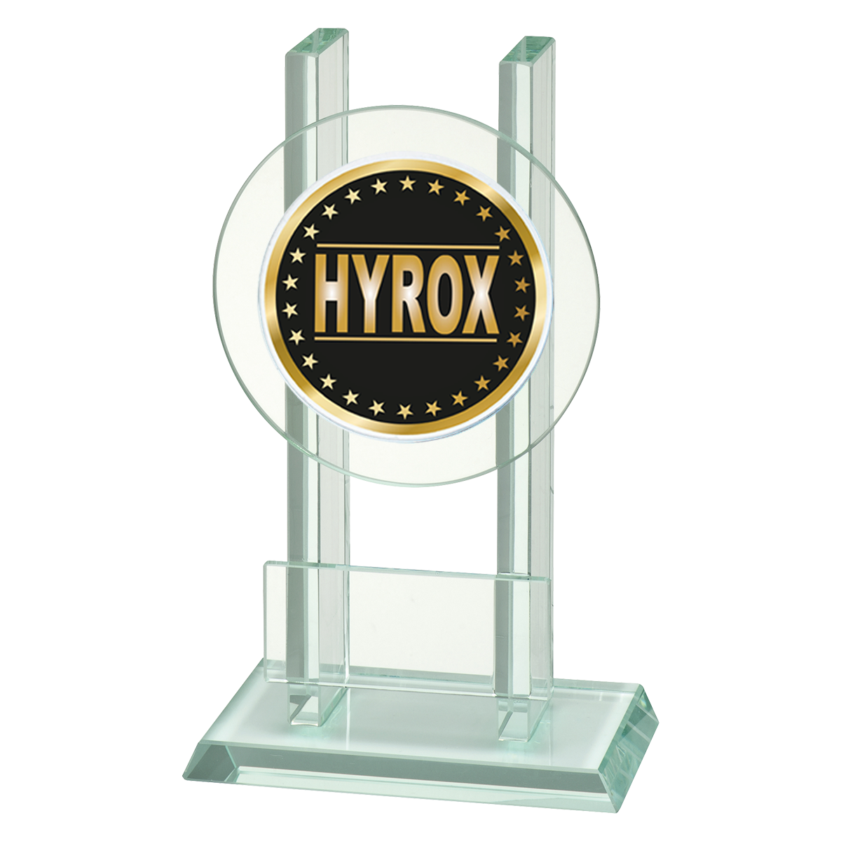 Hyrox Glazen Trofee – Luxe Glas Award in 3 Hoogtes