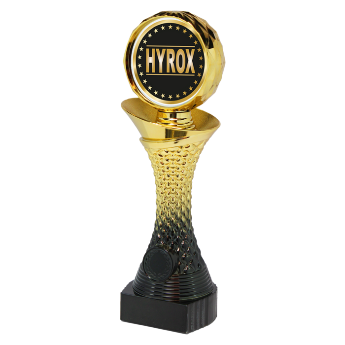 Hyrox Trofee – Goud/Zwarte Beker in 3 Hoogtes – Met Gravure mogelijk