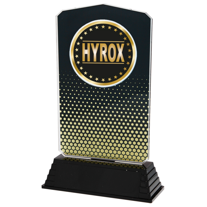 Hyrox Trofee – Kunststof Award Goud/Zwart – Met Gravure
