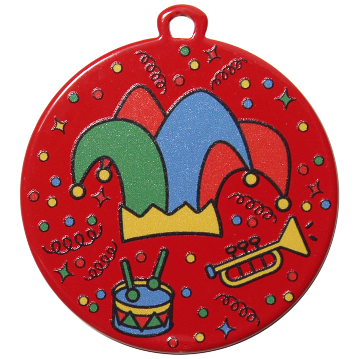 Carnavalsmedaille Jester Rood – Metaal 50mm