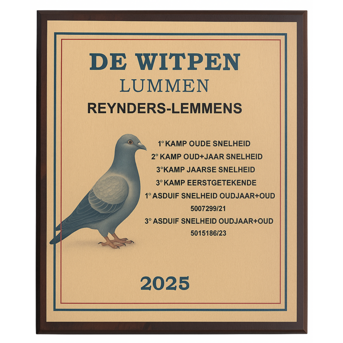 Duiven Diploma met kleuren opdruk