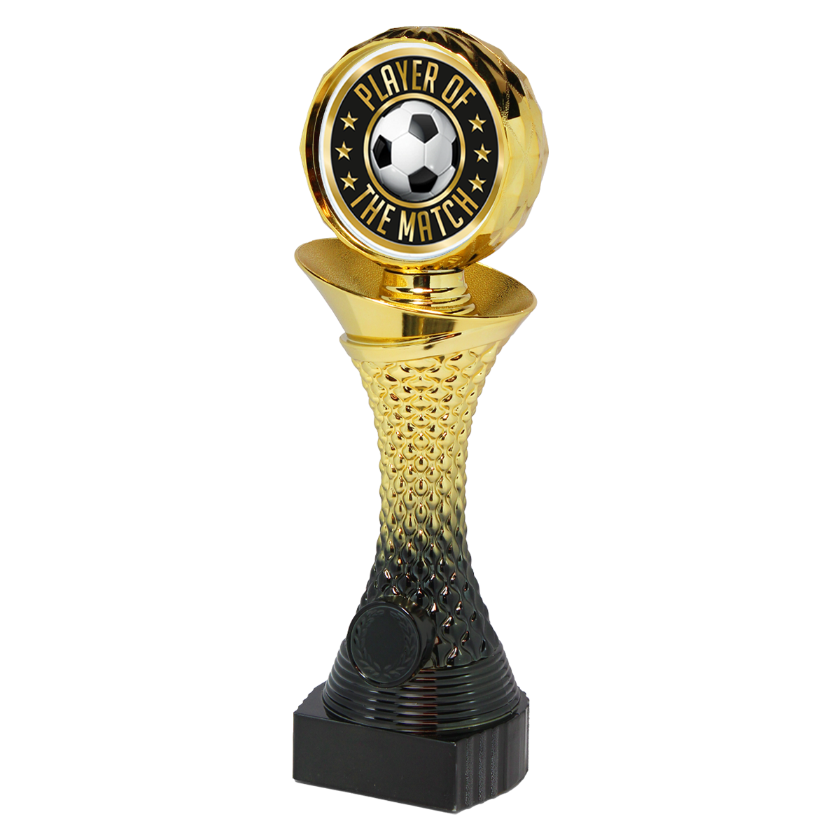 Player of the match voetbal Trofee – Goud/Zwarte Beker