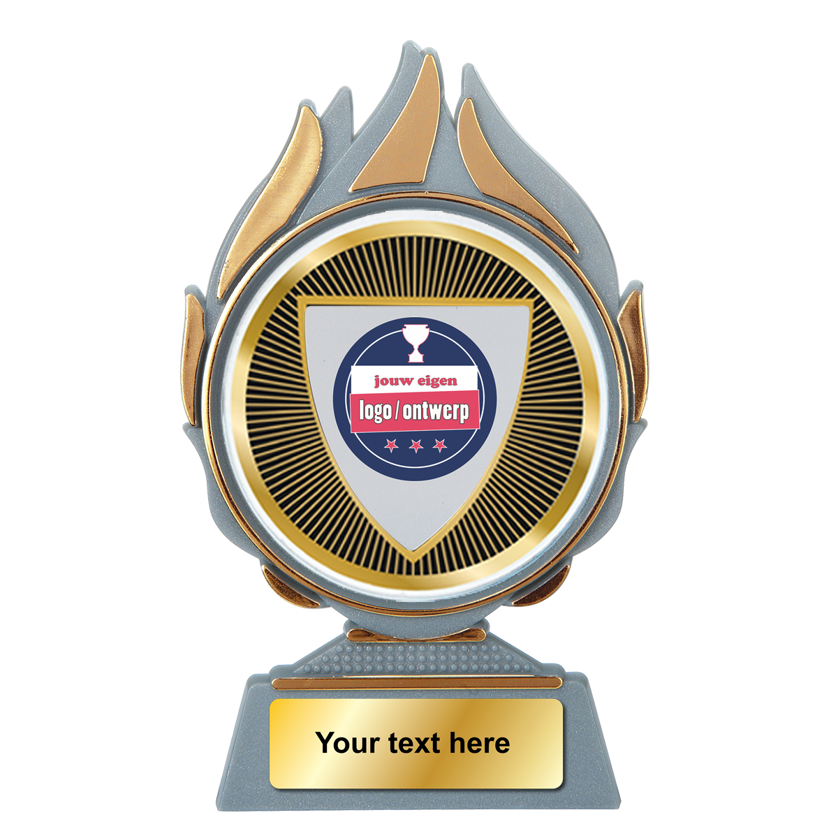 Budget Trofee – Leverbaar in Goud, Zilver en Brons | Vlammen Design