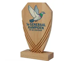 Houten Sporttrofee met Eigen Ontwerp – Full Color UV Bedrukking