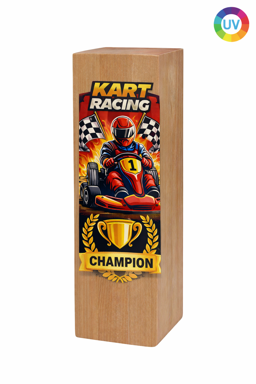 Houten Trofee met Eigen Ontwerp – Full Color UV Print - Copy