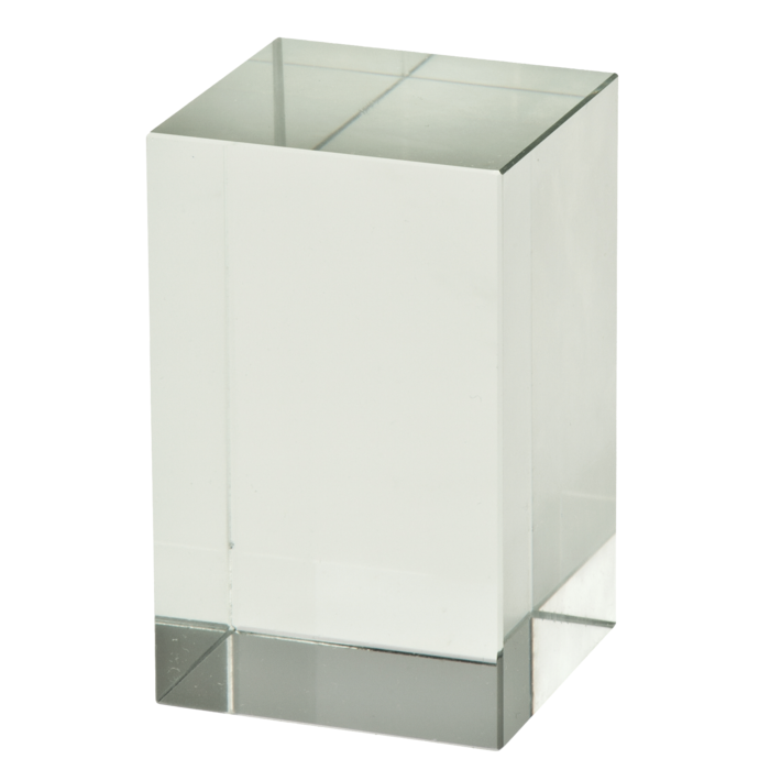 Glazen Blok Trofee met UV Kleurprint