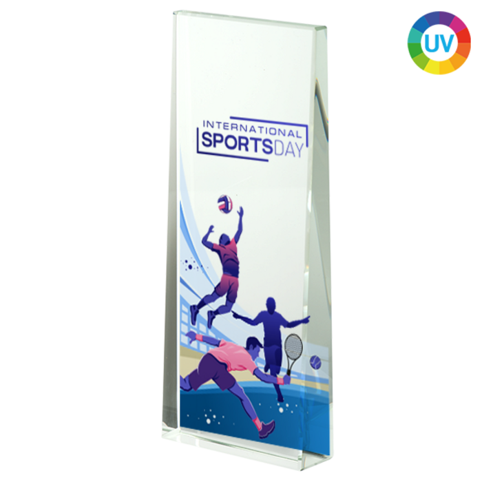 Glazen Trofee met UV Kleurprint