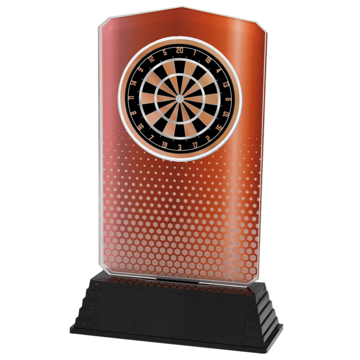 Acryl Dart Trofee – Goud, Zilver & Brons (18,5 cm)