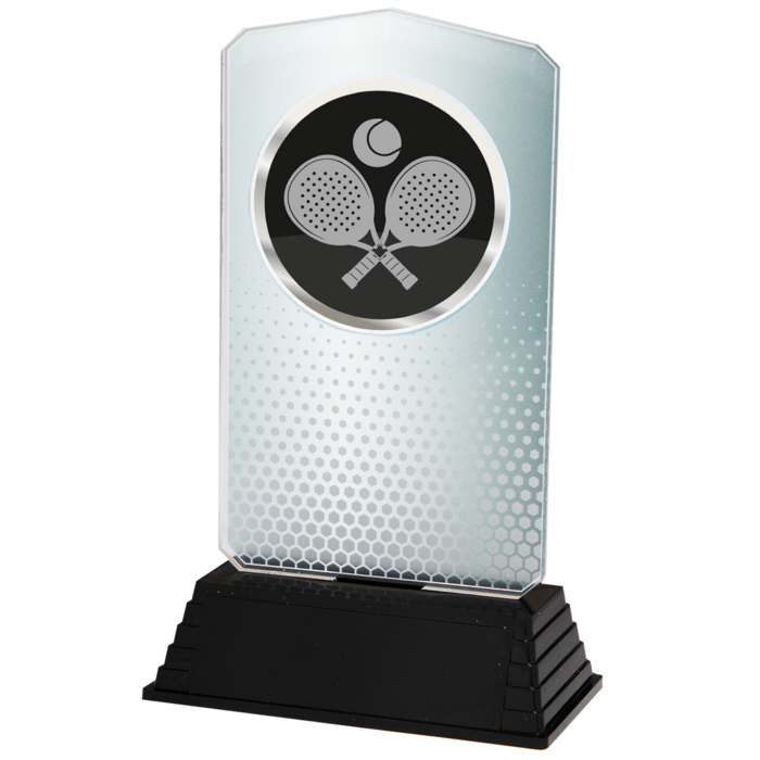 Acryl Padel Trofee – Goud, Zilver & Brons (18,5 cm)