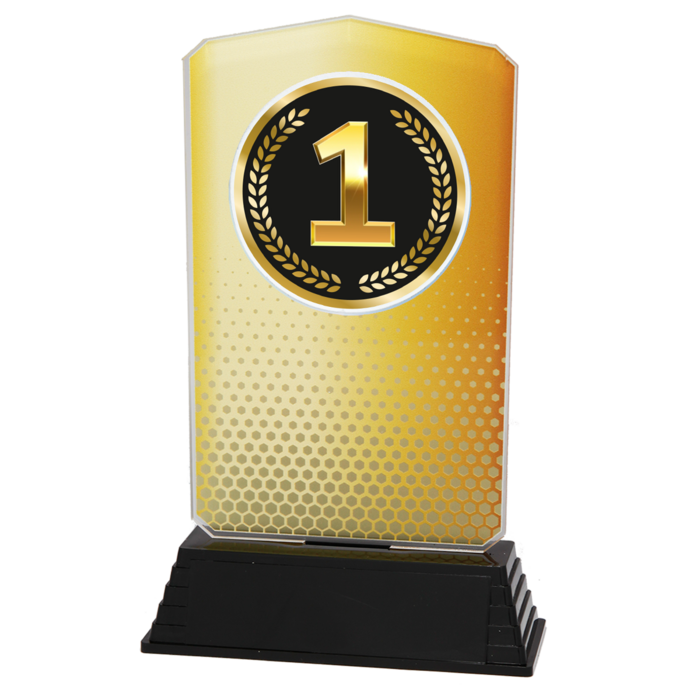 Acryl Trofee 1 – 2 – 3 – Goud, Zilver & Brons (18,5 cm)