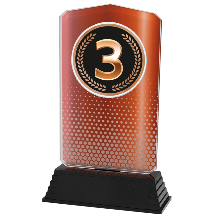 Acryl Trofee 1 – 2 – 3 – Goud, Zilver & Brons (18,5 cm)