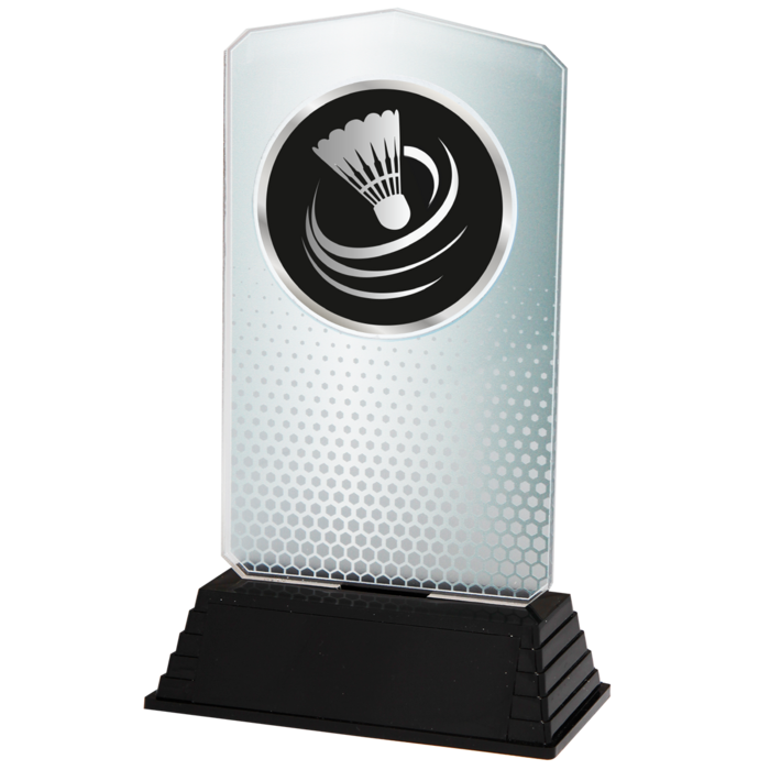 Acryl Badminton Trofee – Goud, Zilver & Brons (18,5 cm)