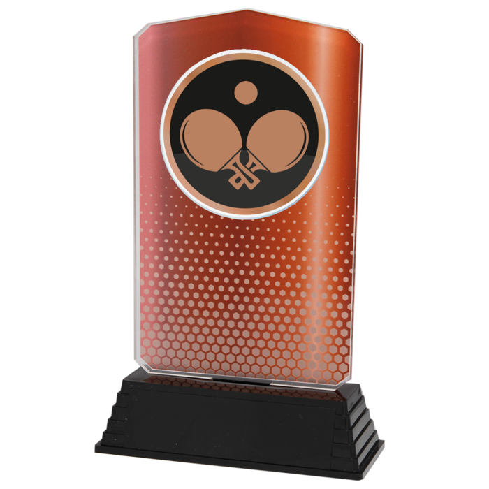 Acryl Tafeltennis Trofee – Goud, Zilver & Brons (18,5 cm)