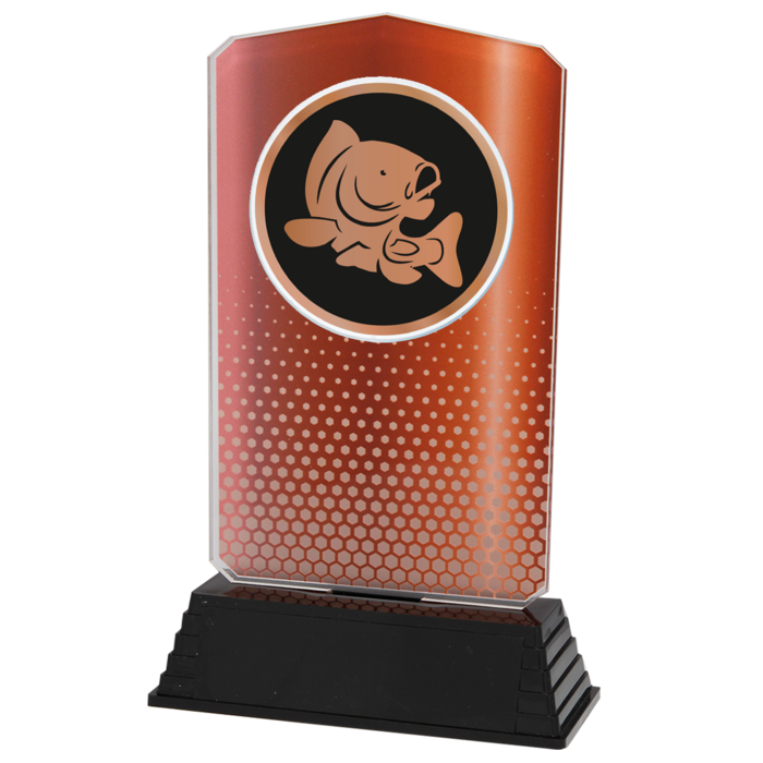 Hengelsport Trofee Acryl – Goud, Zilver & Brons