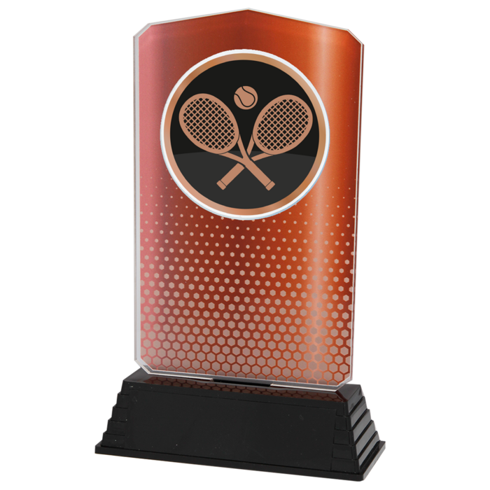 Tennis Trofee Acryl – Goud, Zilver & Brons (18,5 cm)