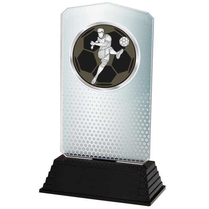 Voetbal Trofee Acryl – Goud, Zilver & Brons (18,5 cm)