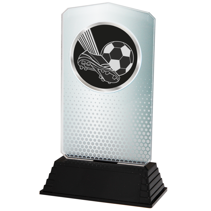 Voetbal Trofee Acryl – Goud, Zilver & Brons (18,5 cm)