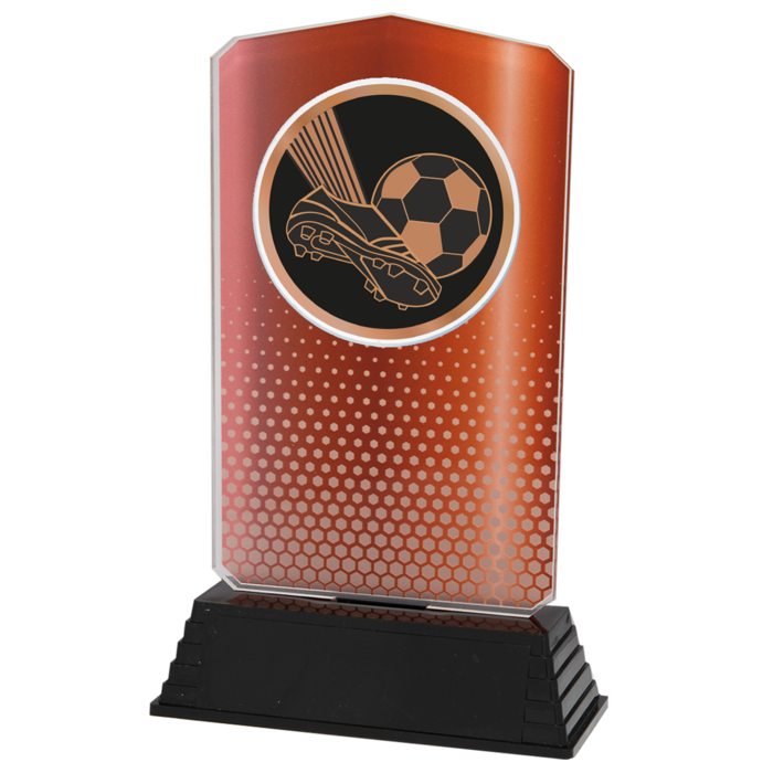 Voetbal Trofee Acryl – Goud, Zilver & Brons (18,5 cm)