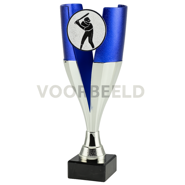 Trofee zilver-blauw
