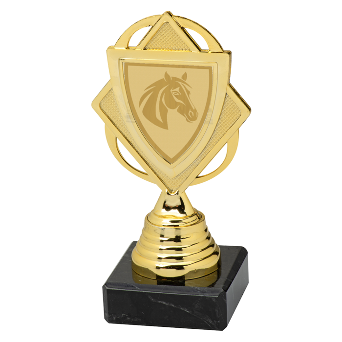Schildvormige Paard Trofee met Marmeren Voet