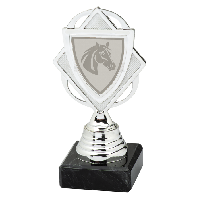 Schildvormige Paard Trofee met Marmeren Voet