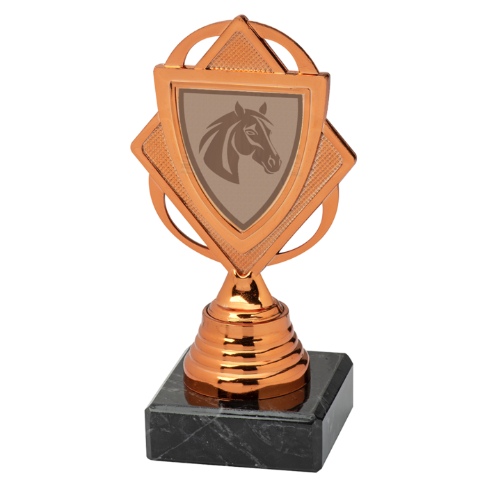 Schildvormige Paard Trofee met Marmeren Voet