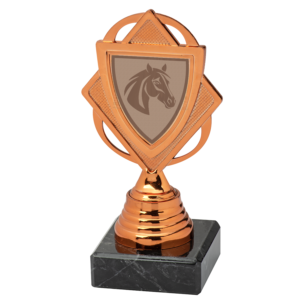 Schilvormige Paard Trofee met Marmeren Voet
