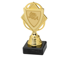 Schilvormige Vis Trofee met Marmeren Voet