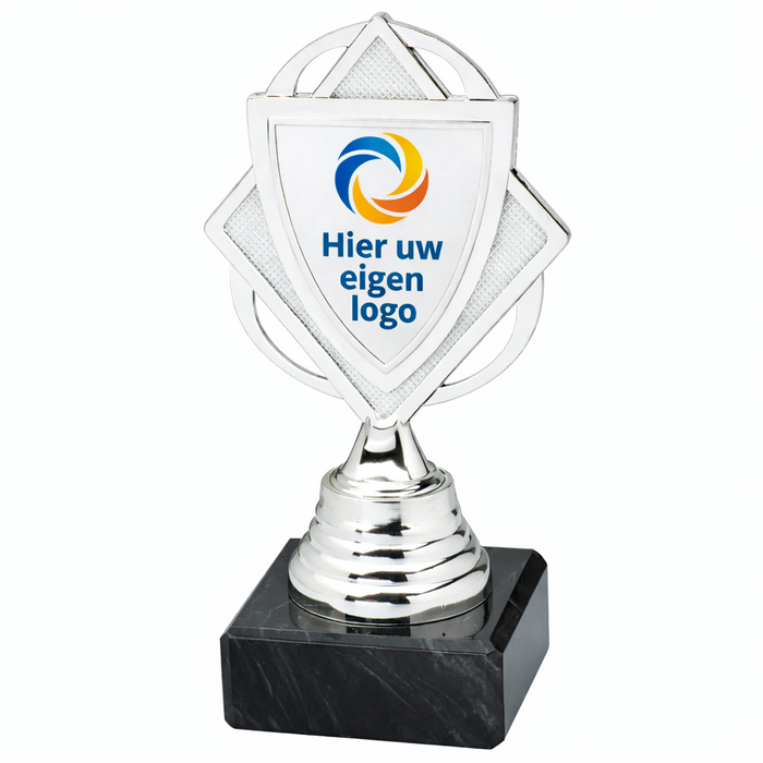 Trofee Goud, zilver en brons met schildje