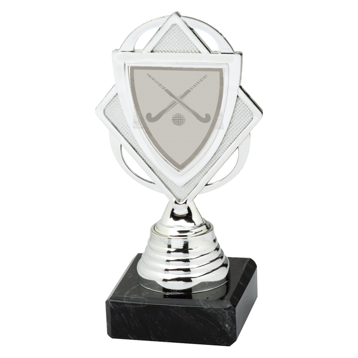 Hockey Trofee met Gekruiste Hockeysticks – Goud, Zilver of Brons